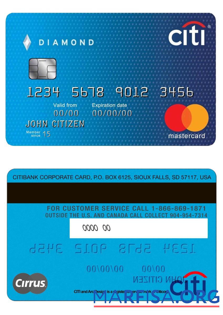 Realistic USA Citibank MasterCard real example